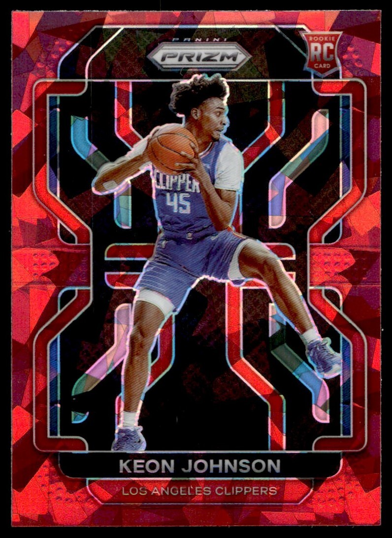 2021-22 Panini Prizm Red Ice Keon Johnson Rookie G66 Los Angeles Clippers #326