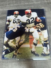 JIM BROWN AUTOGRAPHED 8x10 PHOTOGRAPH dual COAs Cleveland Browns RB