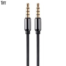 1FT 1/8" 3.5mm TRRS Male to Male Auxiliary AUX Audio Mic Microphone Cable Gold