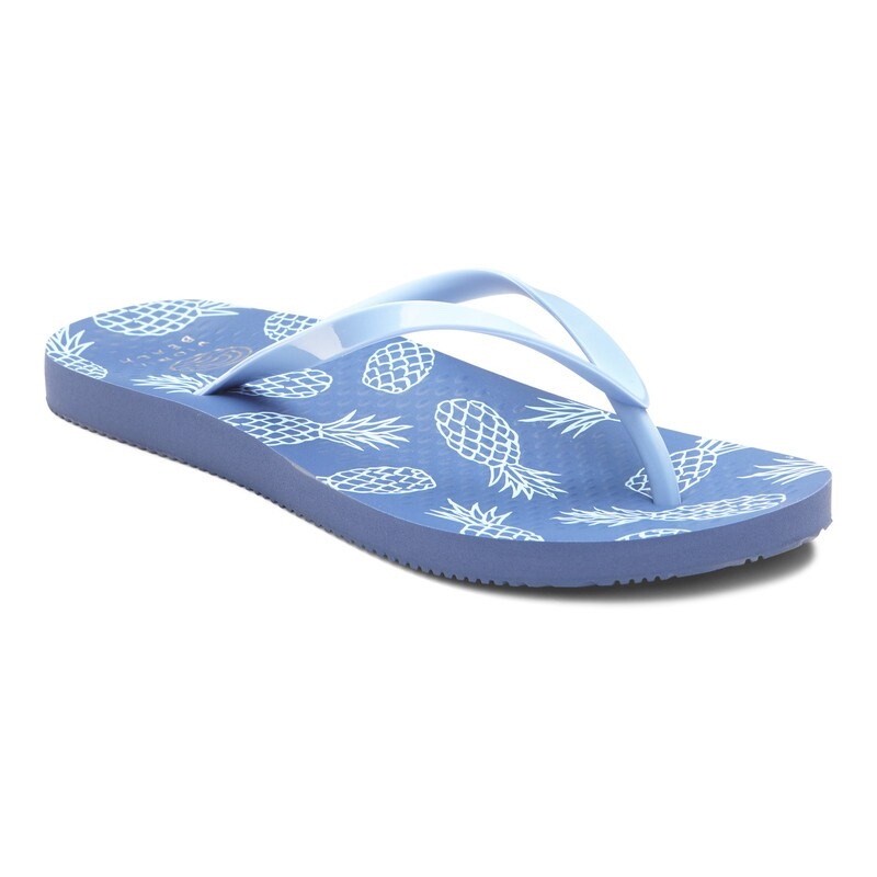 Vionic Beach Noosa Blue Pineapple Comfort Arch Support Flip Flops