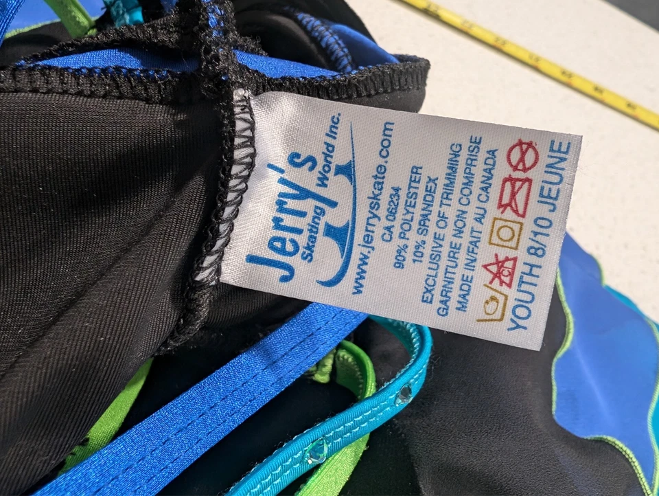 Vestido com saia JERRYS Ice Figure bastão de patinação dança girando collant 8-10 médio - Imagem 3 de 4