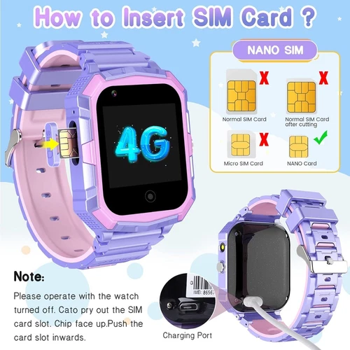 Kids 4G Smart Watchs Camera GSM Tracker SOS LBS Call Phone Game Watches Boy Girl - Bild 68 von 78