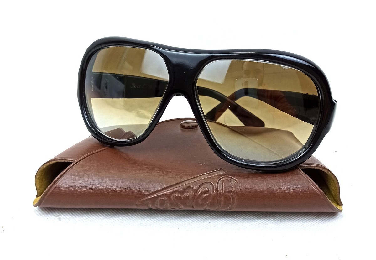 RARE 6622 PERSOL RATTI SUNGLASSES VINTAGE BLACK FRAME ITALY 1960s
