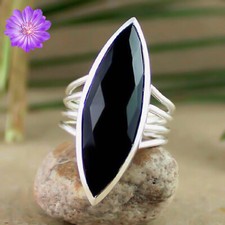 black Onyx Gemstone 925 Sterling Silver Ring Handmade Jewelry Ring For her