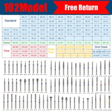 Dental Burs Diamond FG Round End Taper Football Flame Long Round Pear High Speed