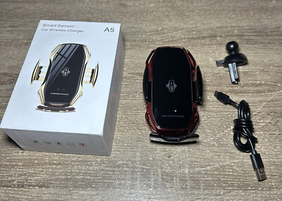 A5 Smart Sensor Car Wireless Charger For Qi-Enabled Smartphones, Red B1