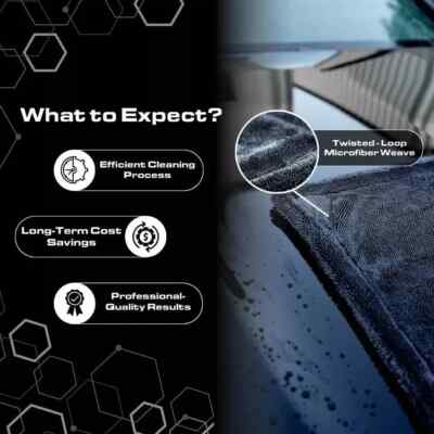 Ultra Absorbent Microfiber Car Drying Towel Xl 3ft X 2ft Twisted Loop Charcoal