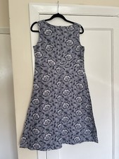 Saltwater Cotton Dress Blue Floral Pattern Sleeveless Summer A Line Dress Uk 12
