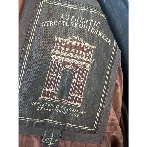 Authentic Structure Outwear Brown Bomber Leather Men's Jacket - Picture 4 of 10