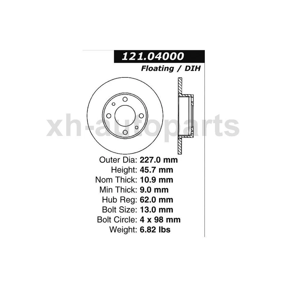 Fits 1984~1989 Bertone X-1/9 4X Front Rear C-Tek Brake Rotor XH - Image 4 of 4