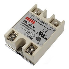 5PCS 24V-380V 40A 250V SSR-40 DA Solid State Relay Module 3-32V DC To AC Z3