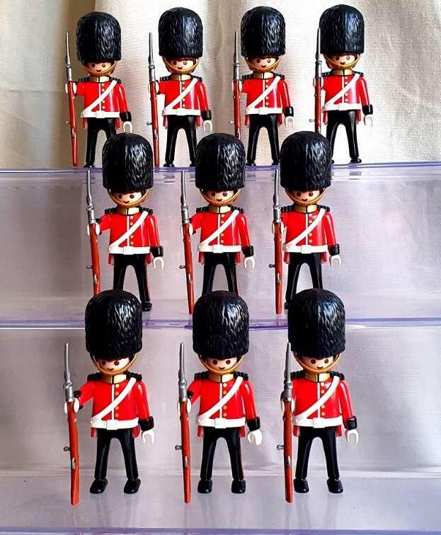 5 X GARDE Hussard Dragon Soldat Bleu Jaune Playmobil Pour Napoleonic