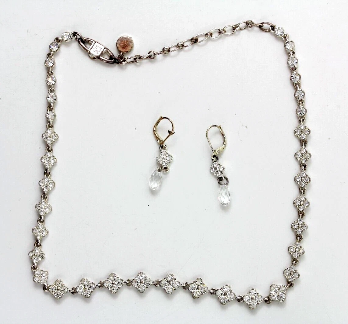 GIVENCHY SET ORECCHINI VINTAGE GIVECHY DESIGNER STRASS COLLANA GIOIELLI FIRMATI