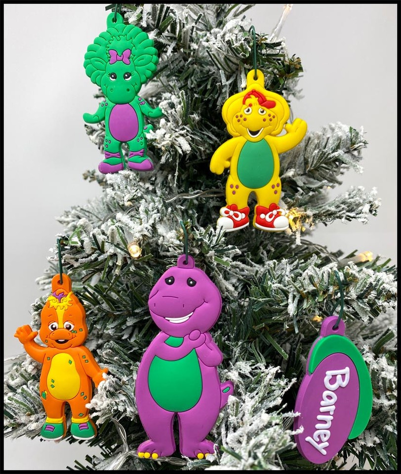 Barney Holiday Christmas Ornaments 5pc Set Barney, Bj, Baby Bop, Riff 5 ...