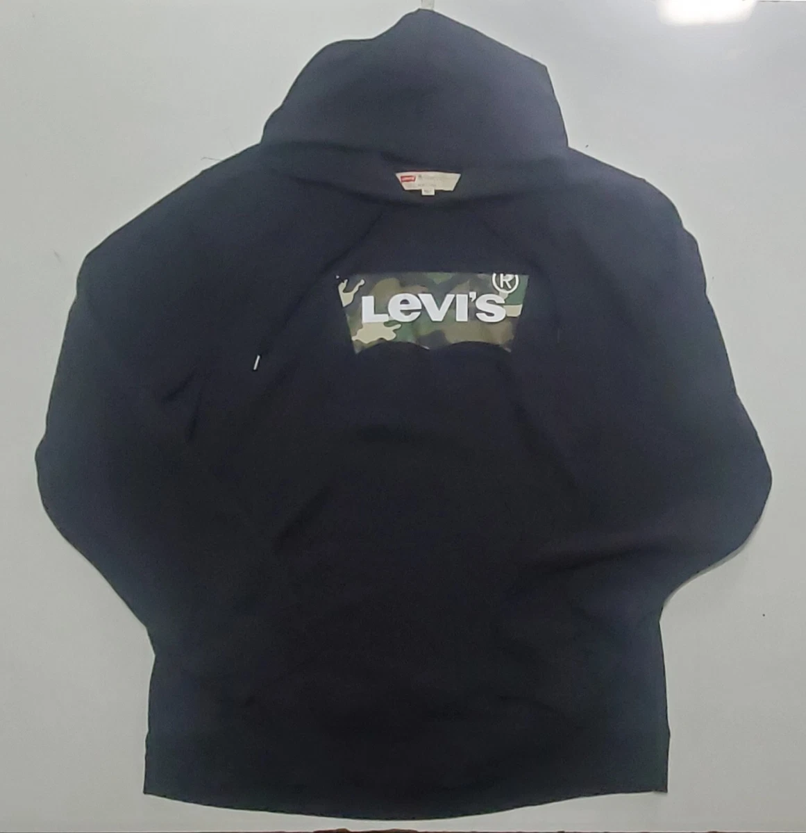 Levi s Black Camo Camouflage Logo Mens XXL Hooded Sweatshirt