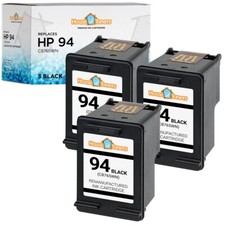 3PK Compatible With HP 94 C8765WN Black Ink for HP Officejet H470 6210