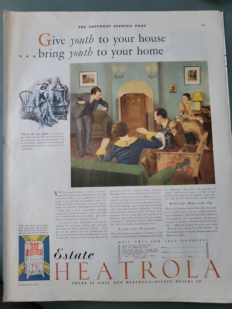 1930 Estate Heatrola stove heating vintage original ad | eBay