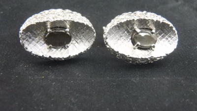 Vintage English Emboss Sterling Silver & black Enamel Cufflinks Sunburst Eyeball