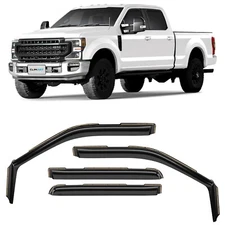 Sun Rain Visors Wind Rain Guards for 2017-2022 Ford F250 Super Duty SuperCrew