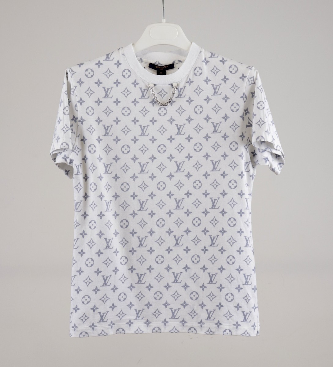 Louis Vuitton Size XS 155/72A White Navy Monogram Cotton T-Shirt