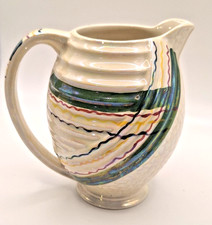 ART DECO WADE CERAMIC JUG #407 GEOMETRIC DESIGN LUSTRE IRIDESCENT GLAZE c1930s