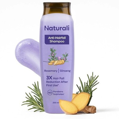 Naturali Anti Hairfall Shampoo 200 ml   3× Hair Fall Control   Sulfate & Paraben