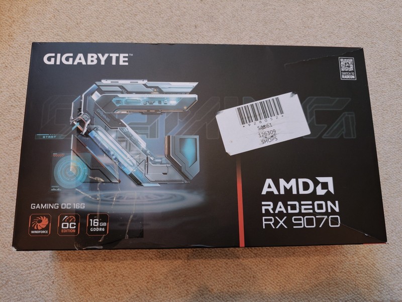 Gigabyte Radeon RX 9070 Gaming OC 16GB Graphics Card PCI Express 5.0