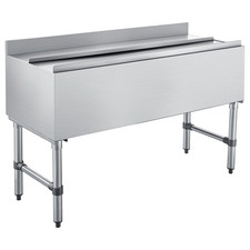 Commercial Ice Bin - 137.4 Qt Capacity, Stainless Steel Ice Chest with Sliding L