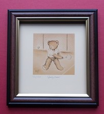 TEDDY BEAR PRINT   FRAMED BY SUE WILLIS - SPORTING BEARS