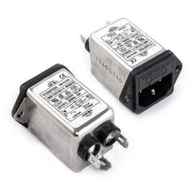 YUNPEN IEC-Netzfilter YL10T1-A EMV Filter 10A 250VAC Geräteeinbau Typ C14