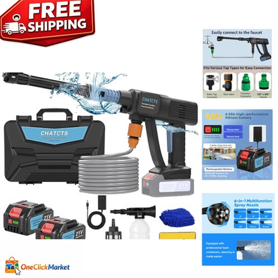 #ad Portable Cordless Car Washer with 2 Batteries amp; 6 in 1 Nozzle for Versatile C... $114.79