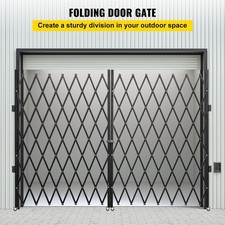 Double Folding Security Gate Steel Accordion Design 360 Rolling Barricade