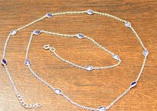 925 Sterling Silver Natural Amethyst necklace with handmade gift for her