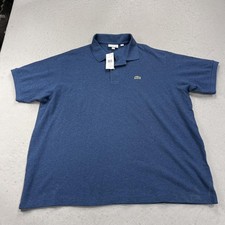 Lacoste Polo Shirt Mens 4XL Blue Classic Fit Pique Cotton Short Sleeve Peru NWT