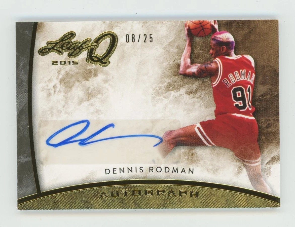 Leaf Dennis Rodman Basketball Autographed Sports Trading Cards