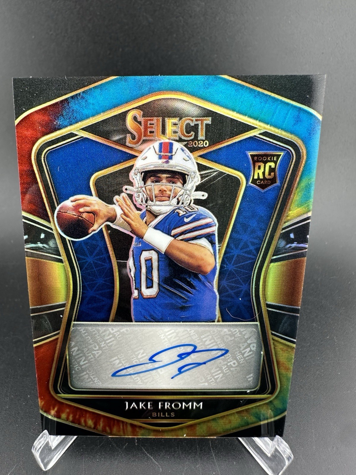 Jake Fromm Panini Select Rookie Swatches Prizm #RSJFR Tie-Dye