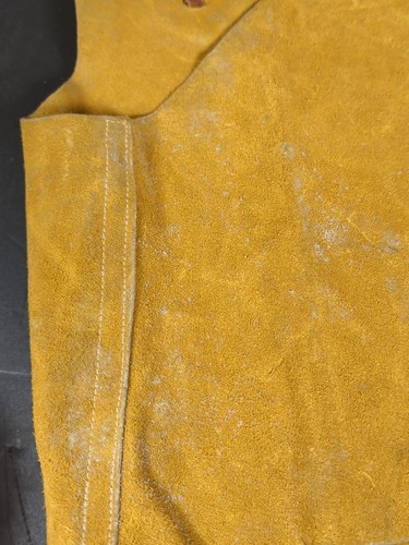 Vintage Boys Size Med Leather Cowboy Vest Textan Needs Cleaned Conchos Fringe - Picture 11 of 15