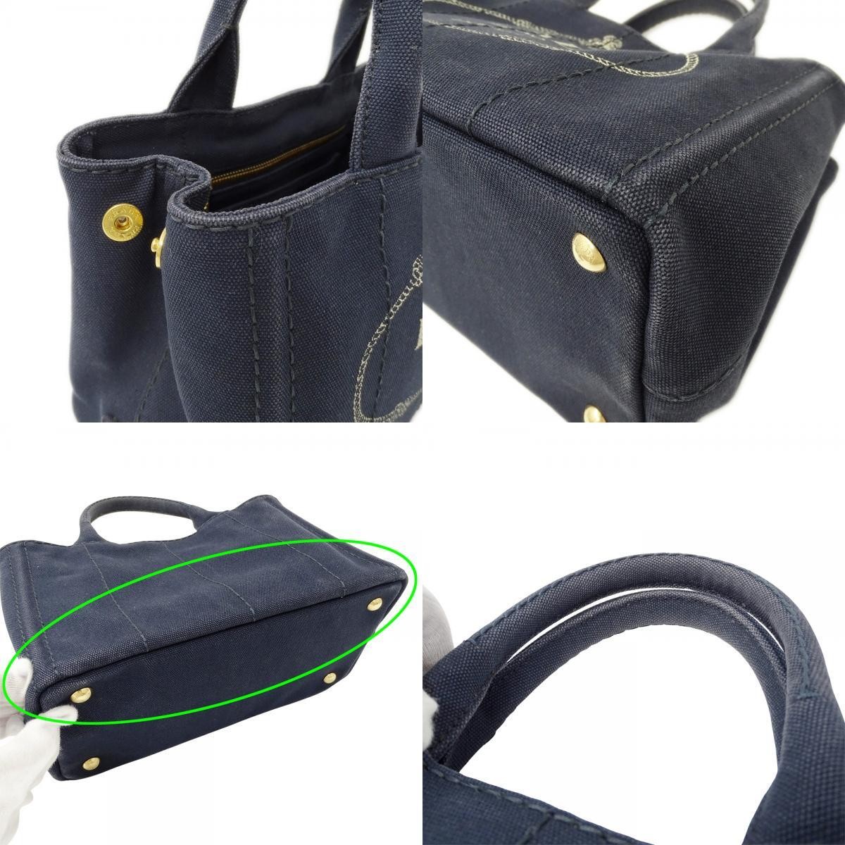 PRADA Bag Ladies Brand Handbag Tote Bag Shoulder Bag 2way Canapa Mini Canvas Nav thumbnail 10