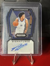 2024🔥Pinini Prizm Draft Picks Justin Champagne Signatures!! Spurs!