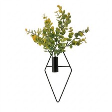 2 Pieces Geometric Wall Vase with Artificial Plant Nordic-Inspired for Entryway
