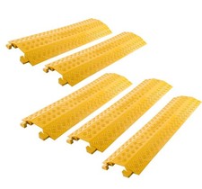 5-Pack Extra Wide High-Traffic Pedestrian Cable Cover Wire Protector Ramp