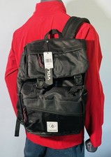 Volcom NUEVO CON ETIQUETAS Mochila Trappe Negra Hebilla Correas BOLSO DE LONA SKATE Mochila de Viaje