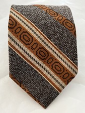 HABANDS VINTAGE MENS TIE 1960 s - 1970'S WIDE GROOVY Brown/orange/gray Neutrals
