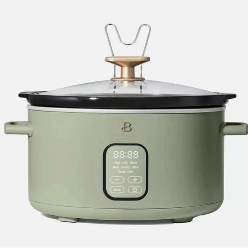 Beautiful by Drew Barrymore 6 Qt Digital Slow Cooker Sage Green NEW