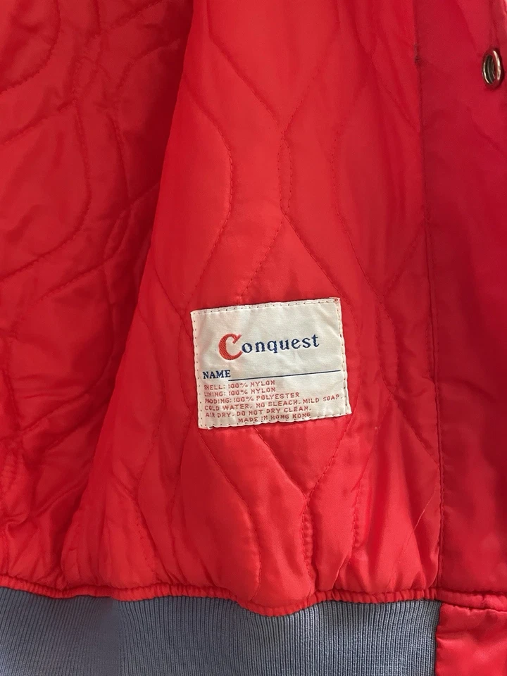 Chaqueta Bomber Vintage Años 90 SIXERS PHILADELPHIA 76ers Talla L Baloncesto Roja Foto 4 de 4