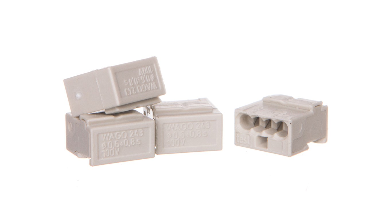 Micro Quick Coupling 4x 0.6-0.8mm² Light Grey 243-304/Pack.100pcs