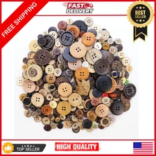 TCOTBE 600-Pcs Assorted Wooden Buttons Mixed Colors for DIY Crafts