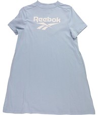 Reebok Womens Classic Big Logo Shirt Dress, Blue, Small