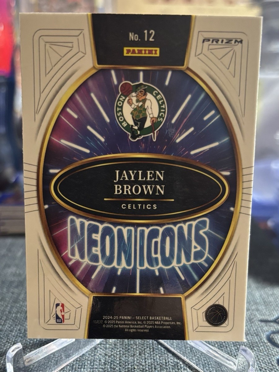 2024/2025 Panini Select - Neon Icons Red Prizm #15 Jaylen Brown