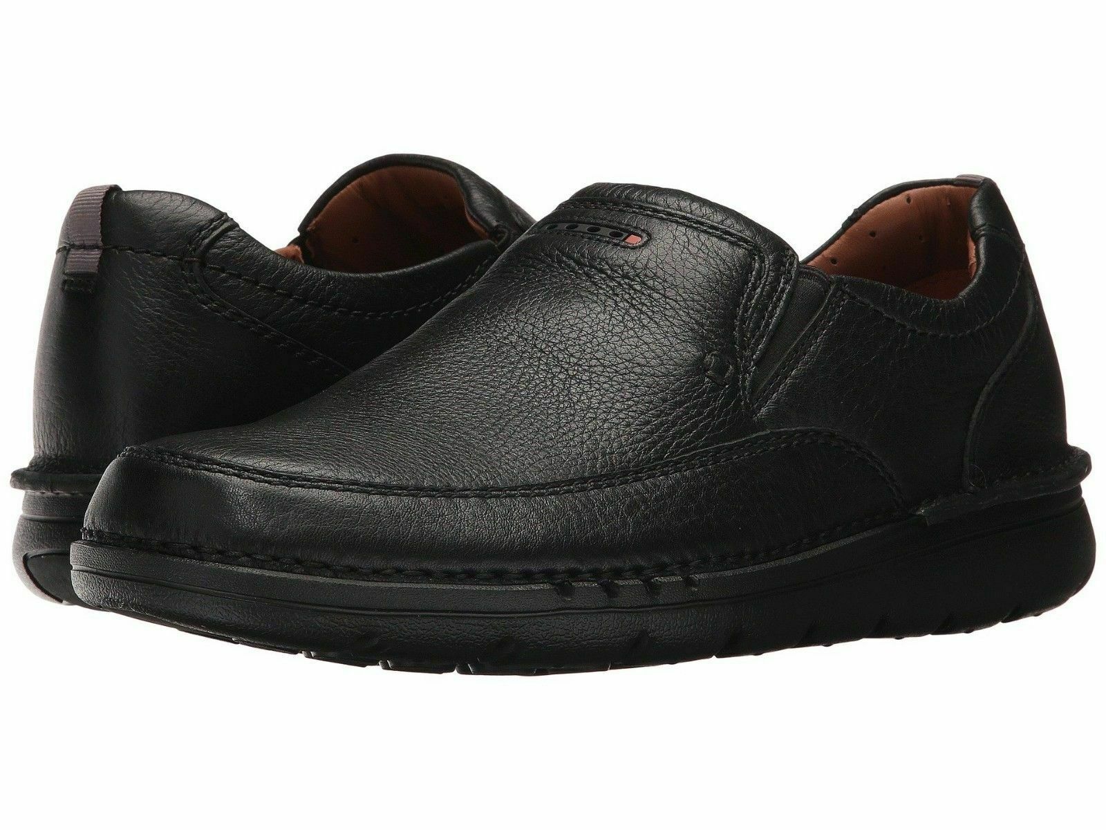 clarks black slip on shoes